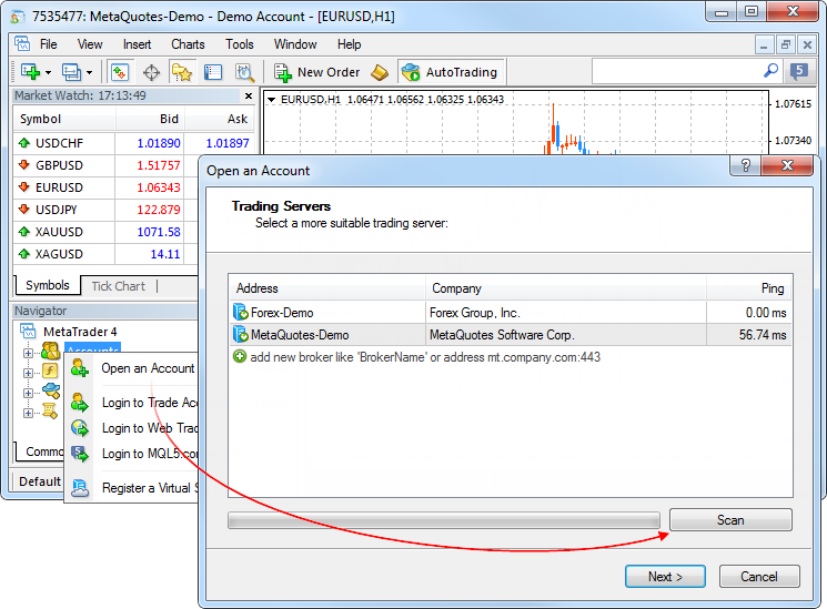Forex client terminal