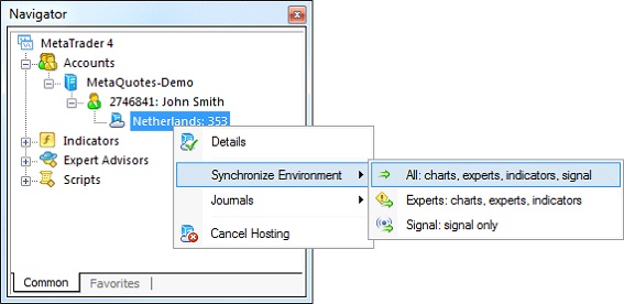 Executing "Synchronize Environment"