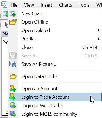 ล็อกอิน MT4