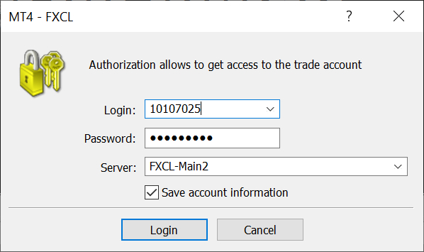 ล็อกอิน MT4