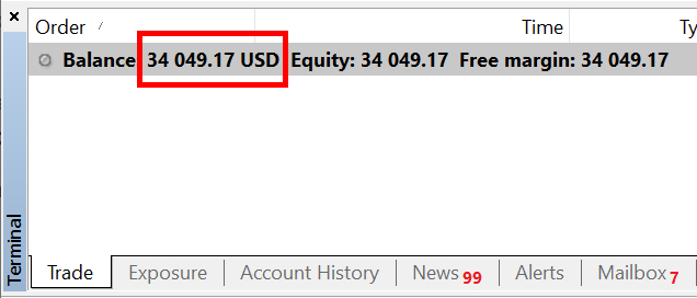 MT4 บาลานซ์