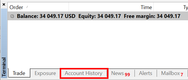 MT4 Account History